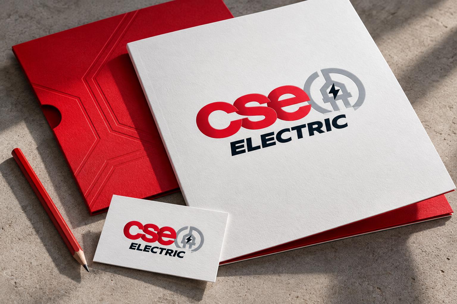 AI-generated brand concept for Current Solutions Electric: cotton stock collateral.