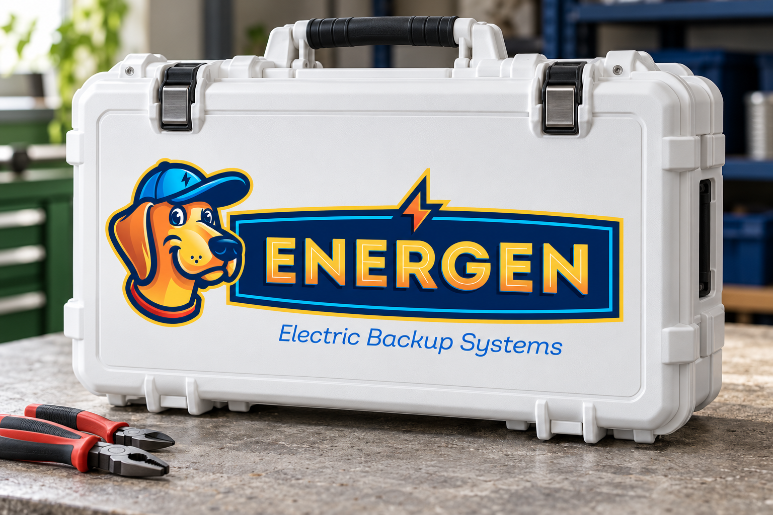 AI-generated brand concept for Energen: service case.