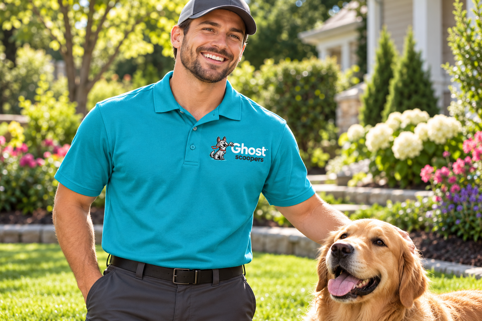 AI-generated brand concept for Ghost Scoopers: clean yard lifestyle.