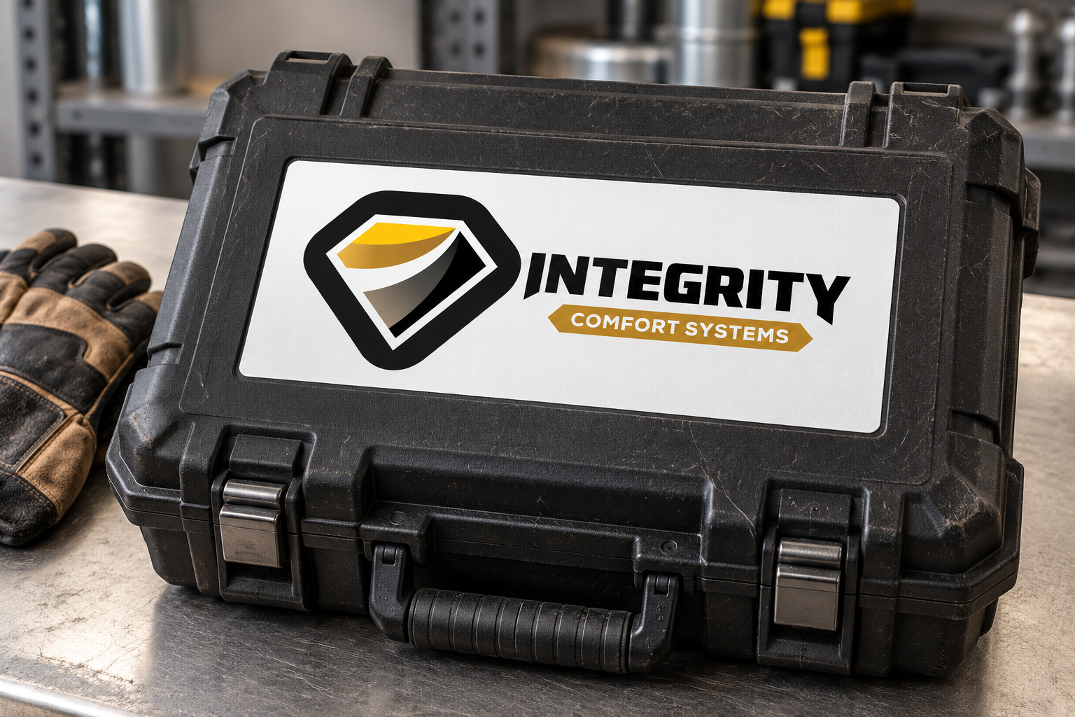 AI-generated brand concept for Integrity Comfort Systems: service toolcase.
