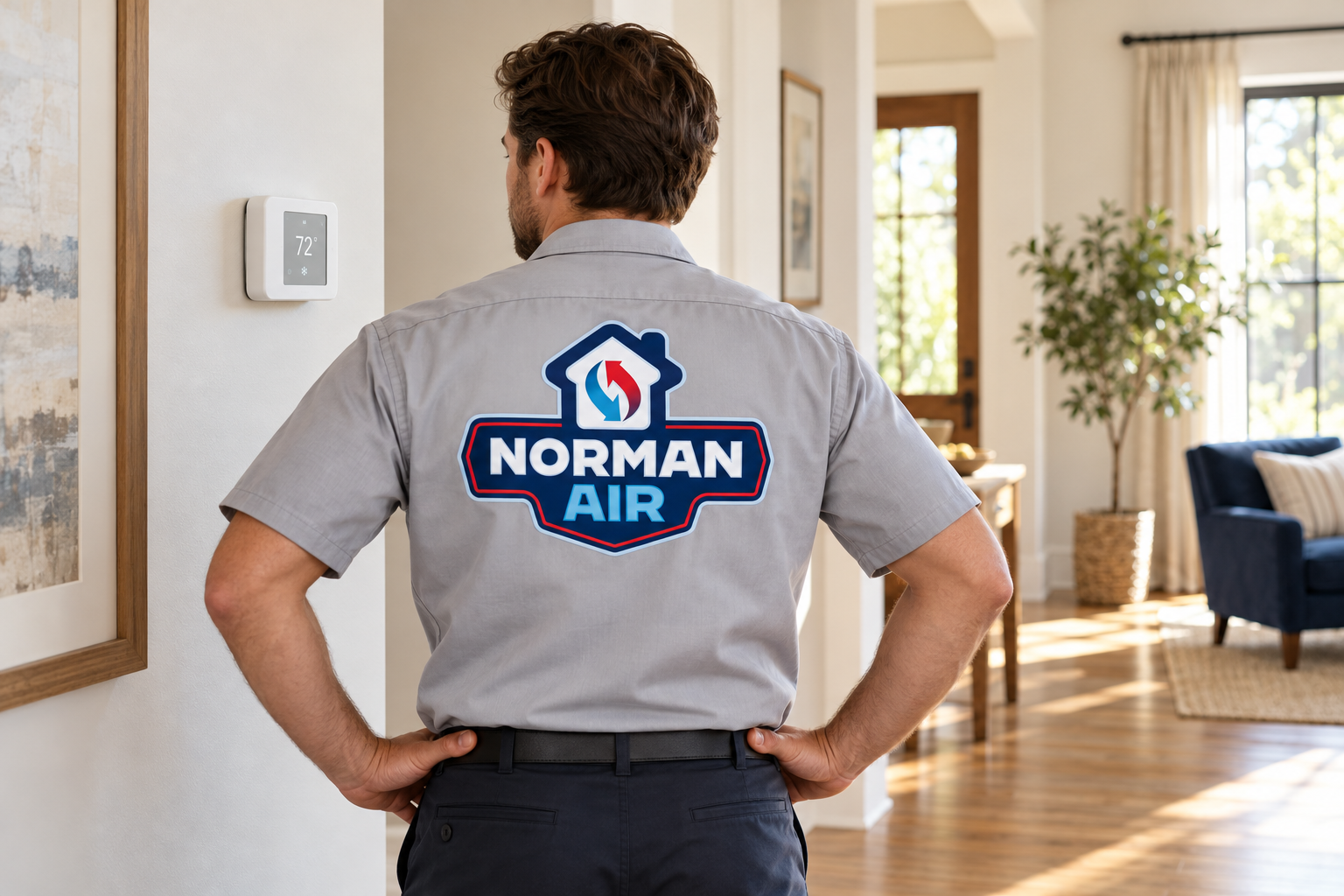 AI-generated brand concept for Norman Air: home comfort lifestyle.