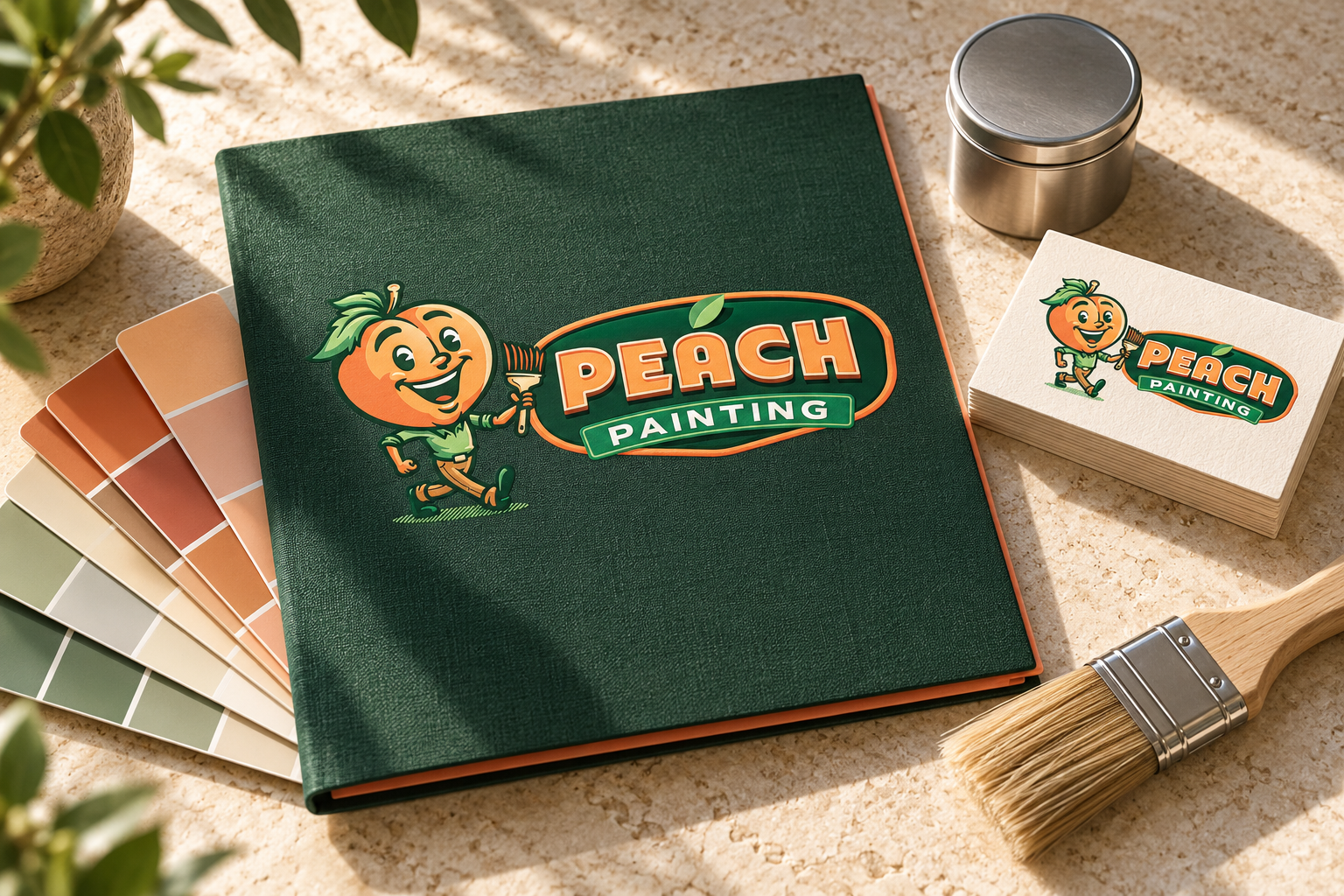 AI-generated brand concept for Peach Painting: color consultation kit.