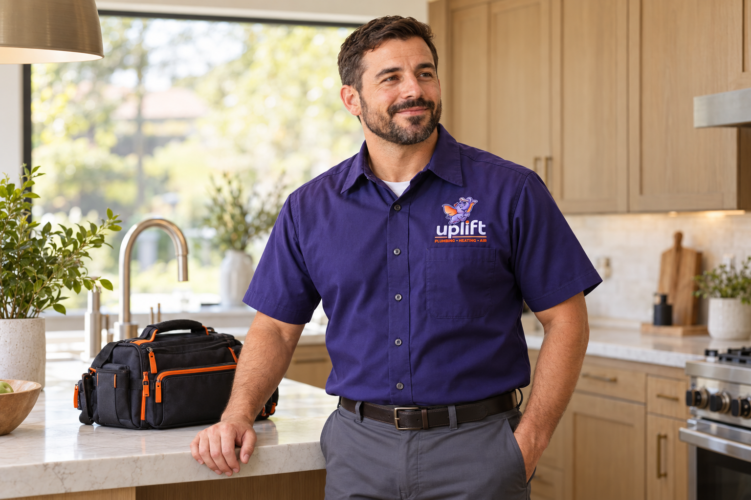 AI-generated brand concept for Uplift: technician lifestyle.