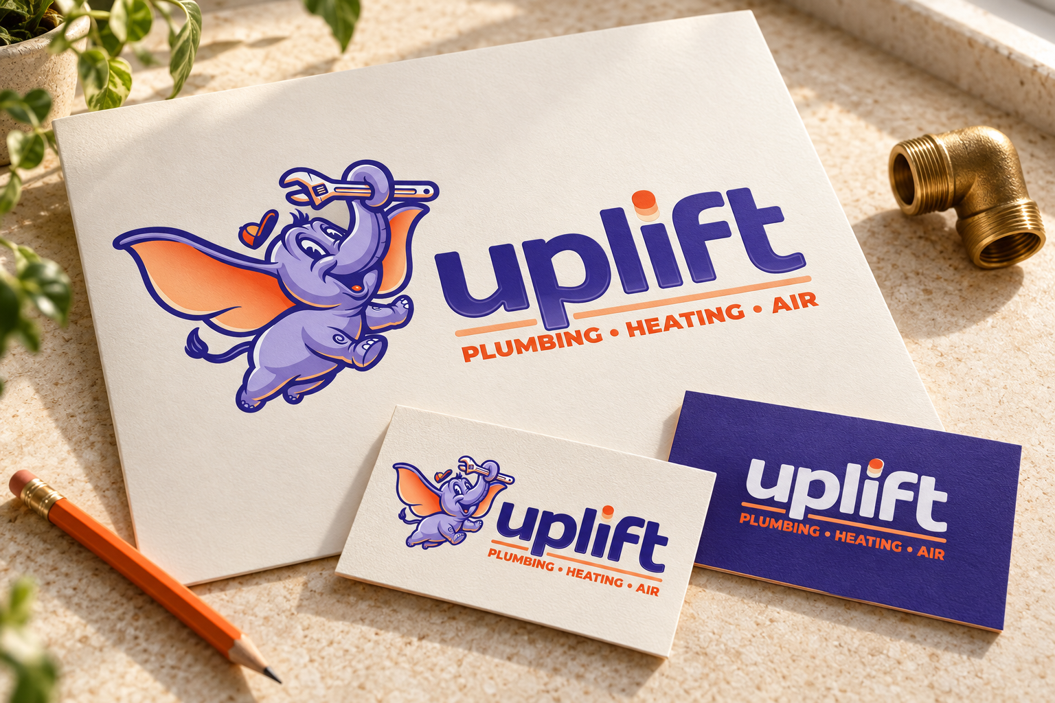 AI-generated brand concept for Uplift: service collateral.