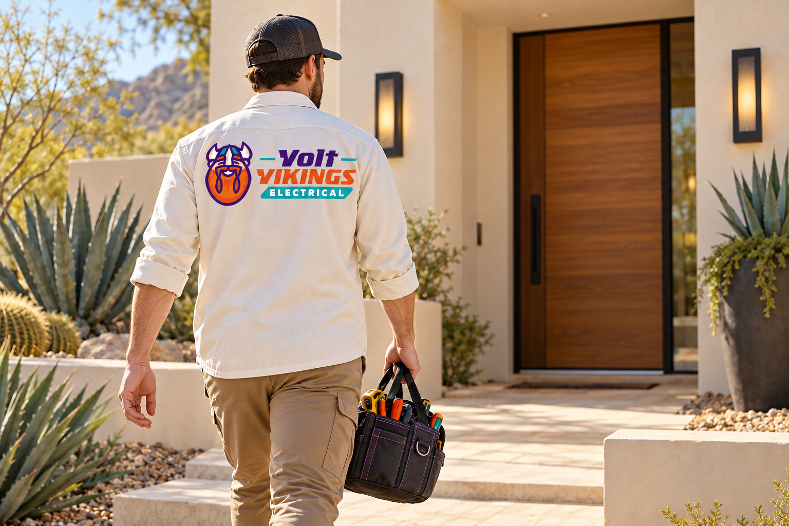 AI-generated brand concept for Volt Vikings Electrical: home service lifestyle.