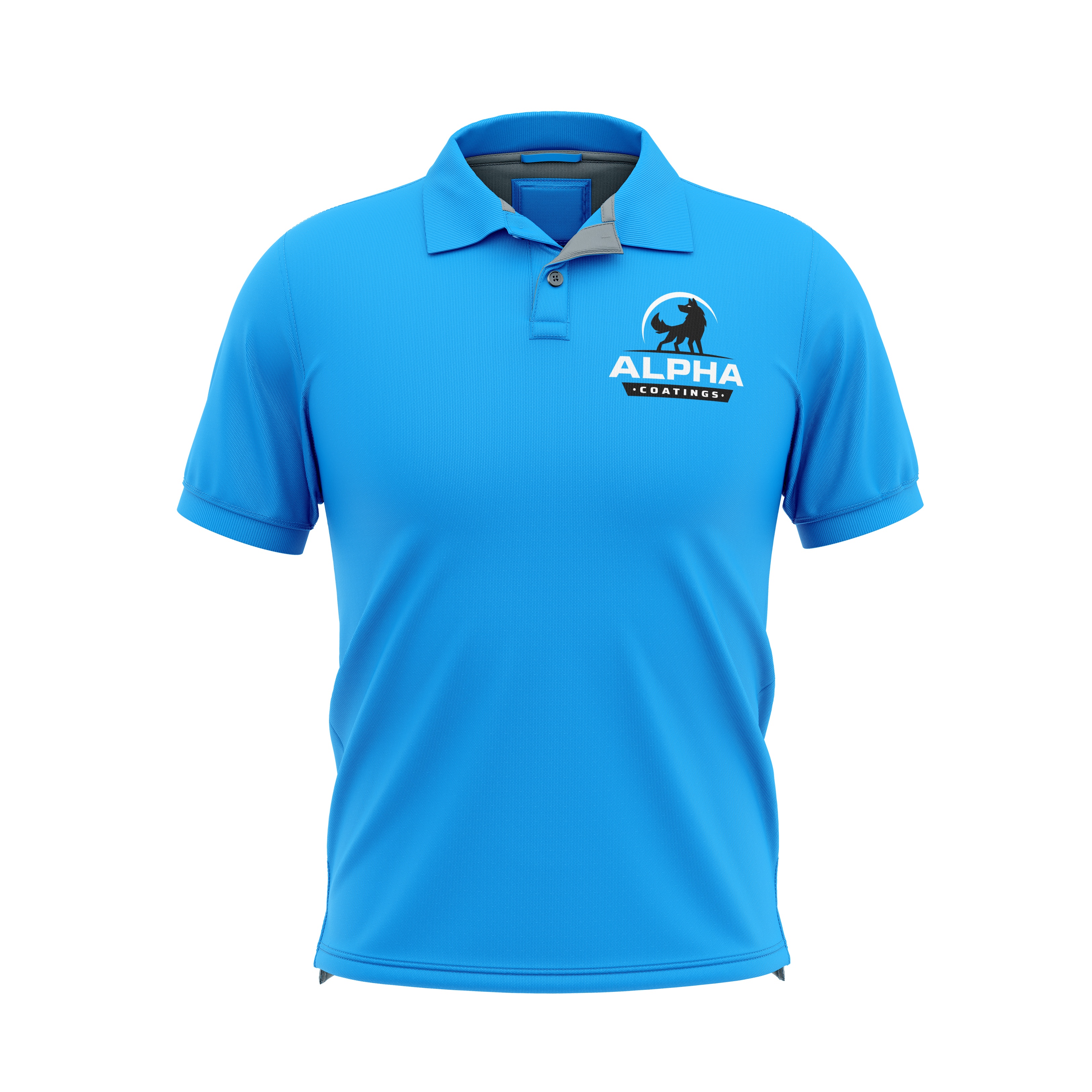 Alpha Coatings — original polo mockup