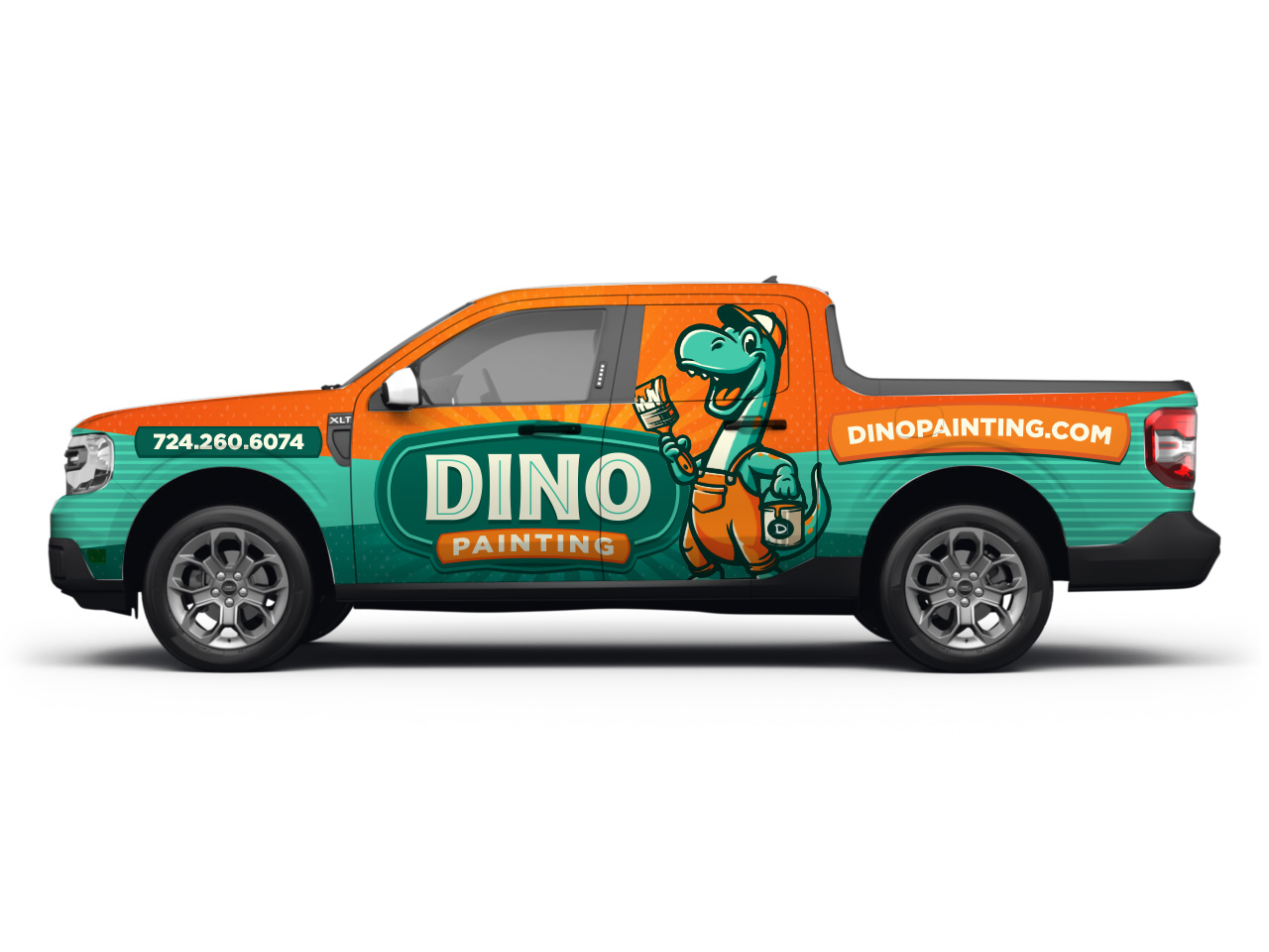 Dino Painting — original compact pickup wrap