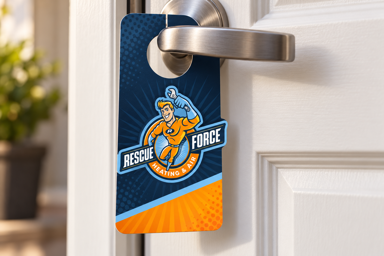 Rescue Force Heating and Cooling — door hanger
