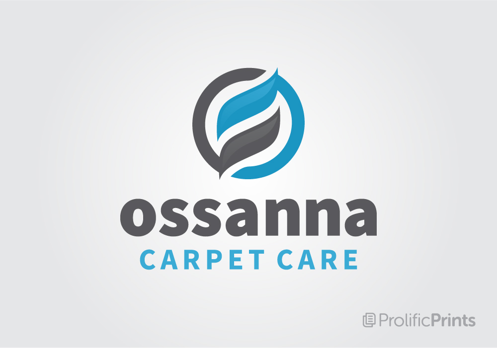 Ossanna Carpet Care logo with a gray and blue swirl icon
