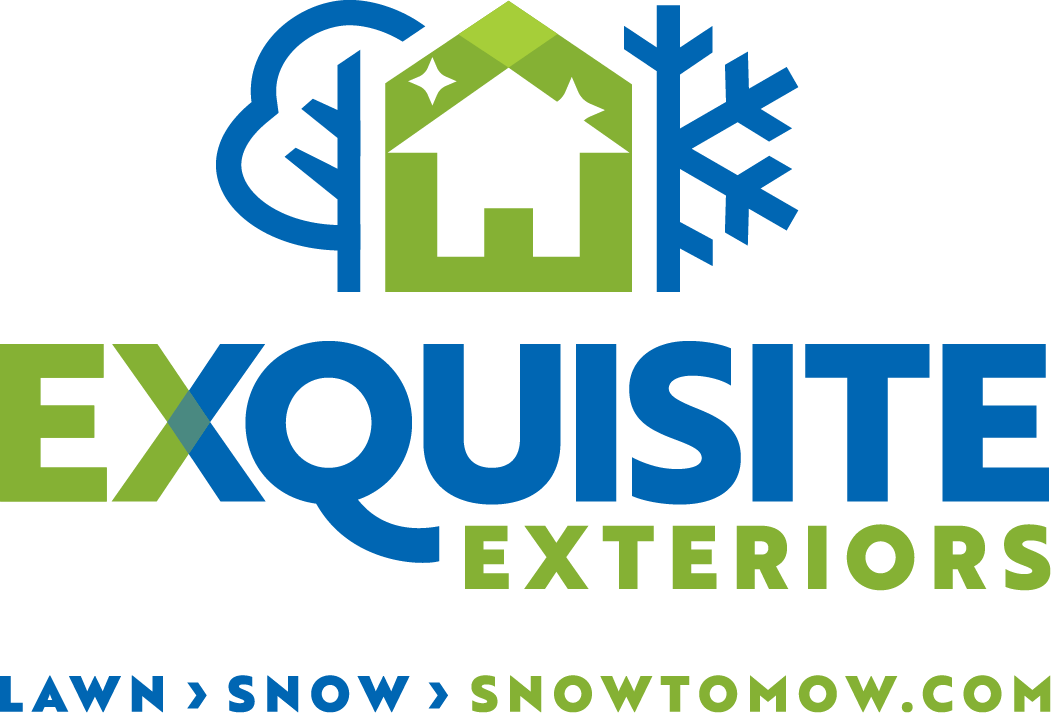 Exquisite Exteriors approved full-color logo for lawn and snow services.
