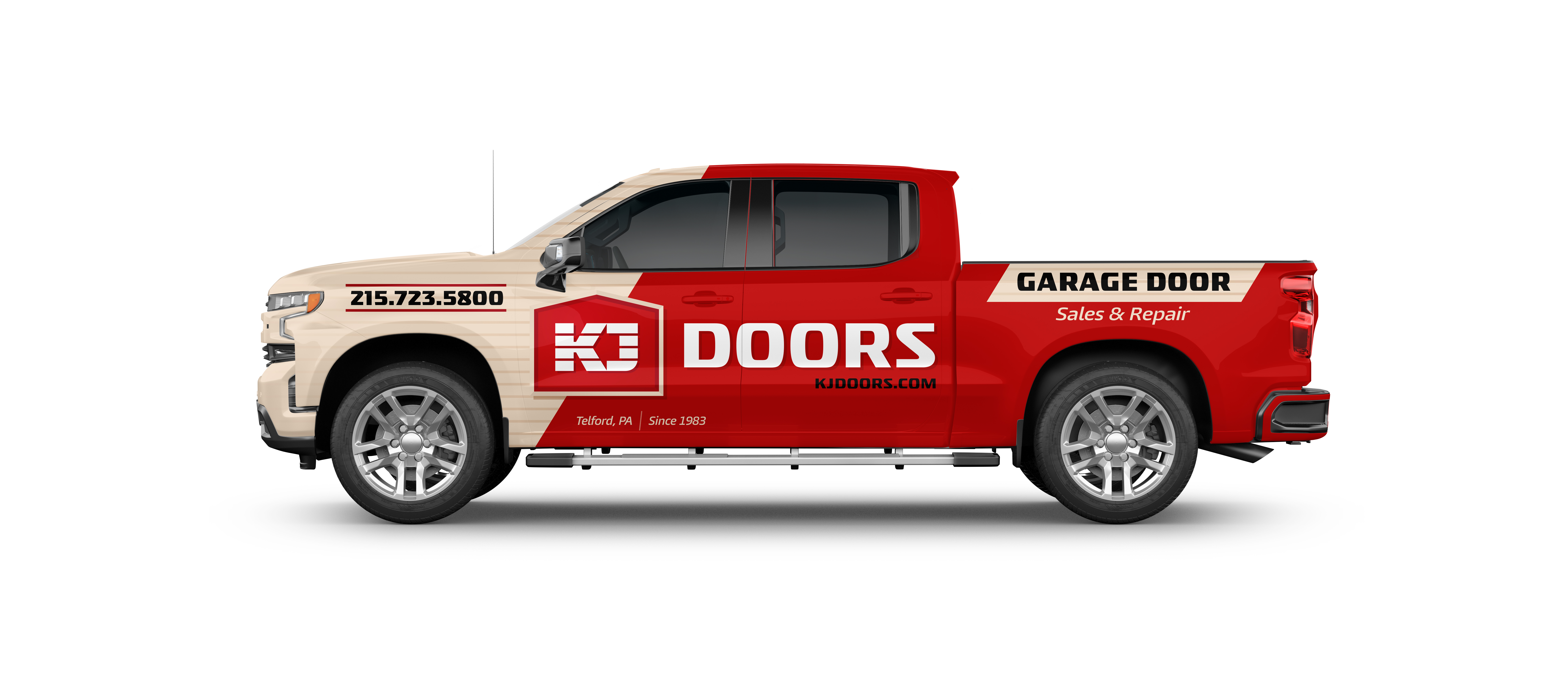 After: KJ Doors finished vehicle wrap mockup.