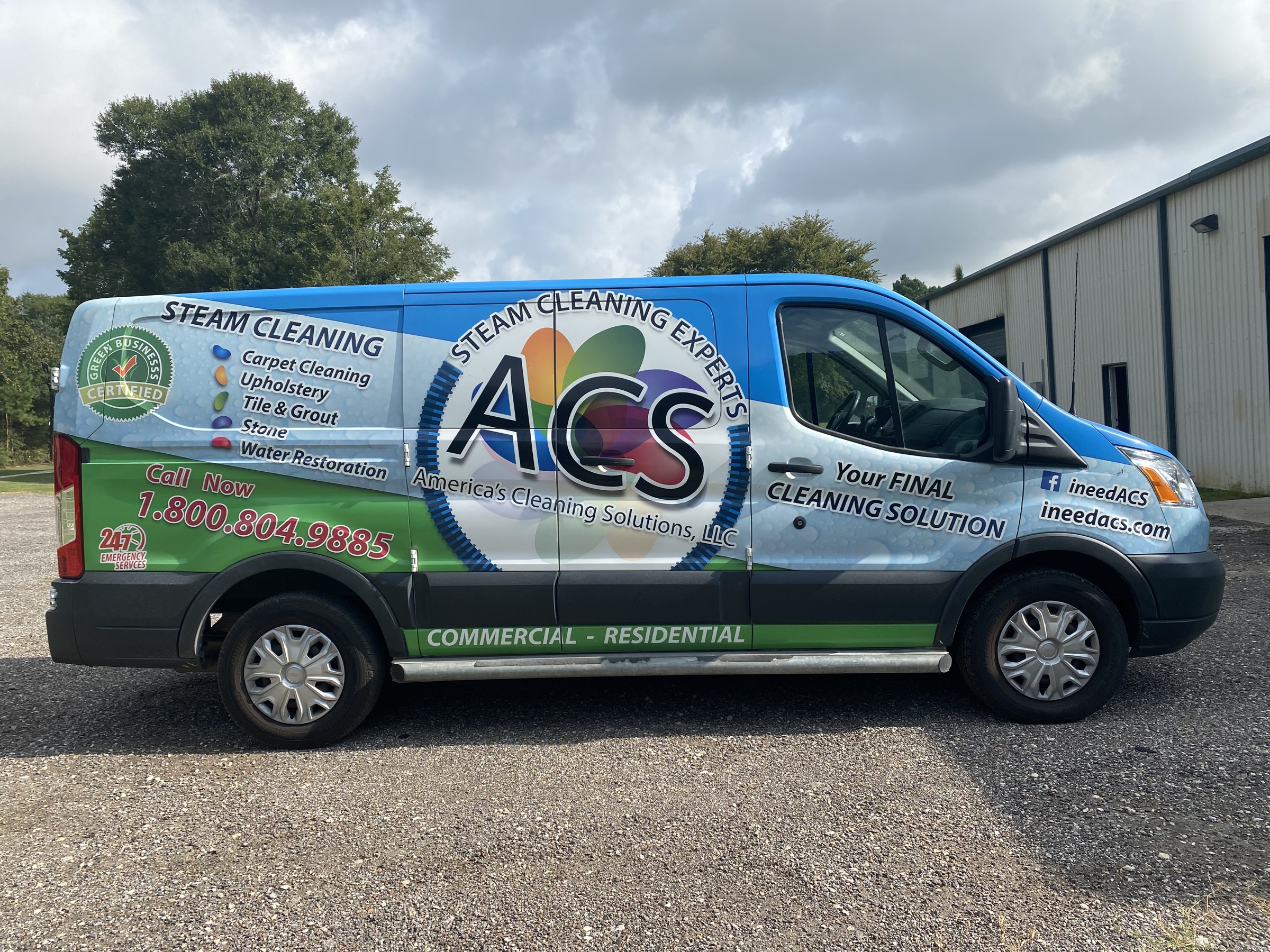 Before: original America’s Cleaning Solutions vehicle photograph.