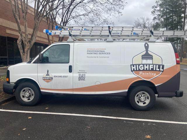 Before: original Highfill Painting LLC vehicle photograph.