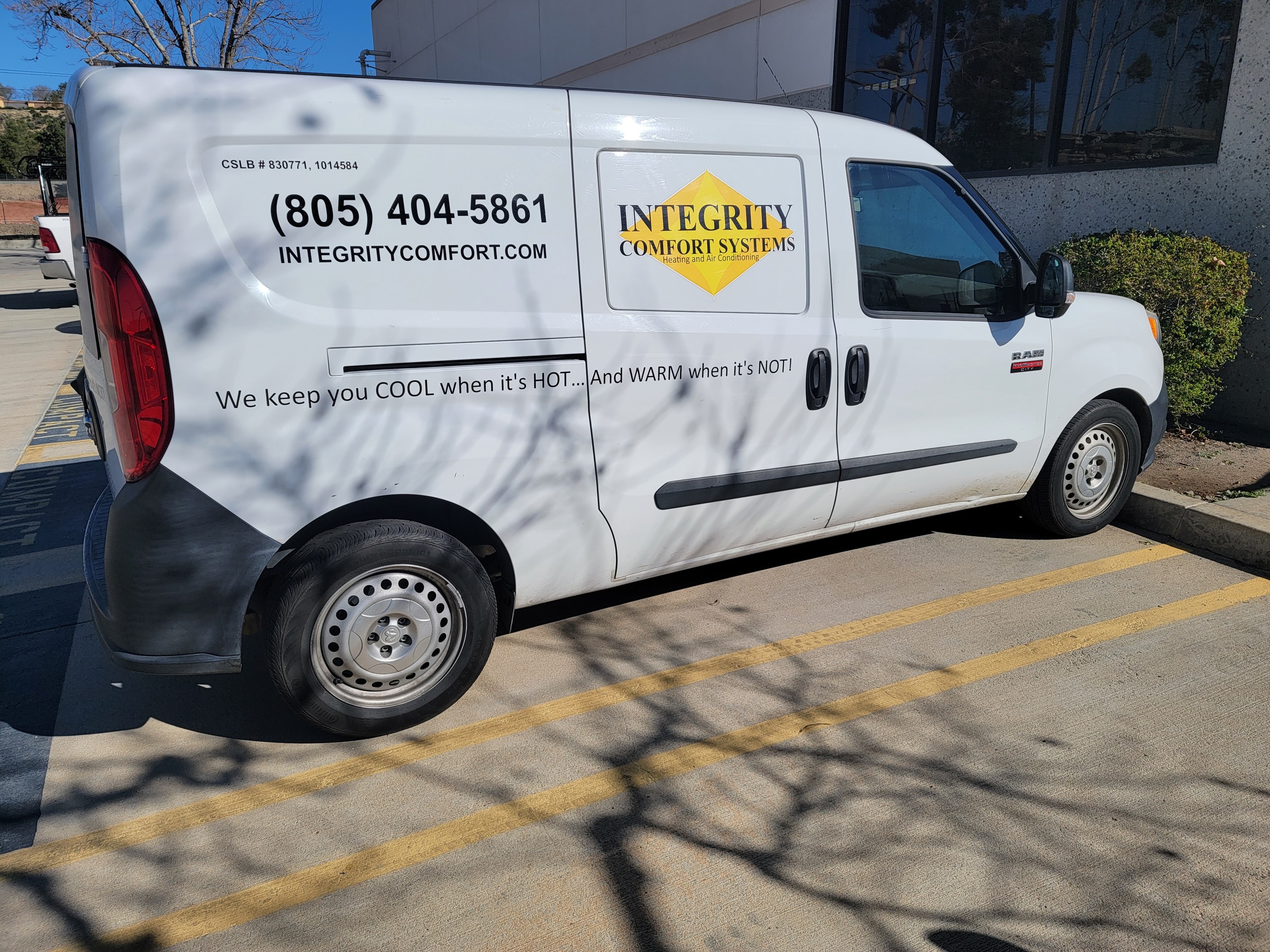 Before: original Integrity Comfort Systems vehicle photograph.