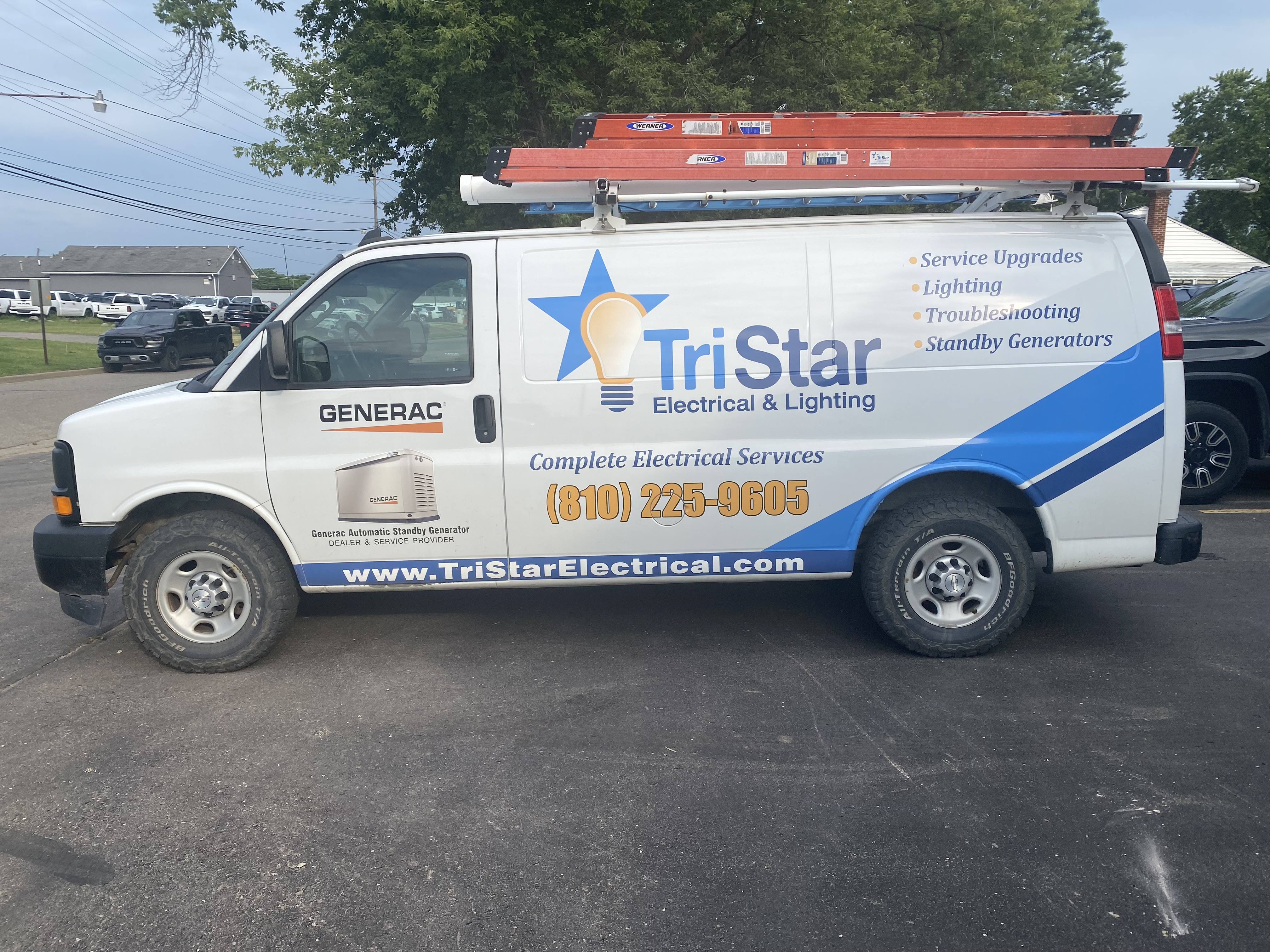 Before: original TriStar Electrical vehicle photograph.
