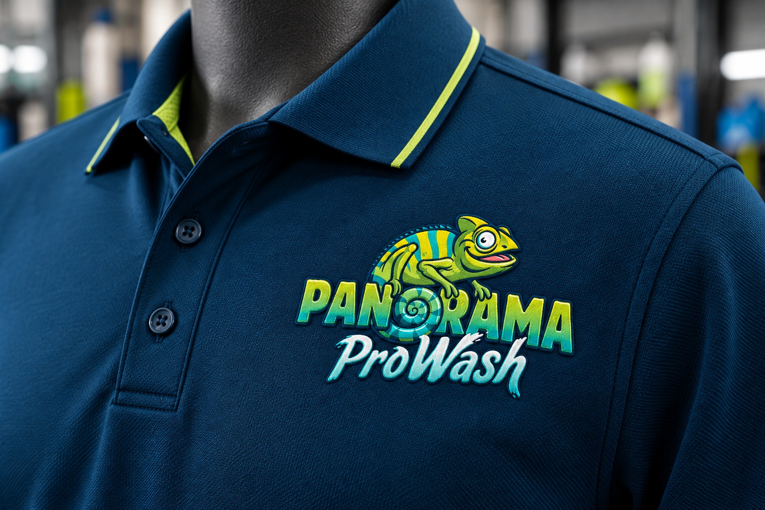 Panorama ProWash embroidered polo mockup