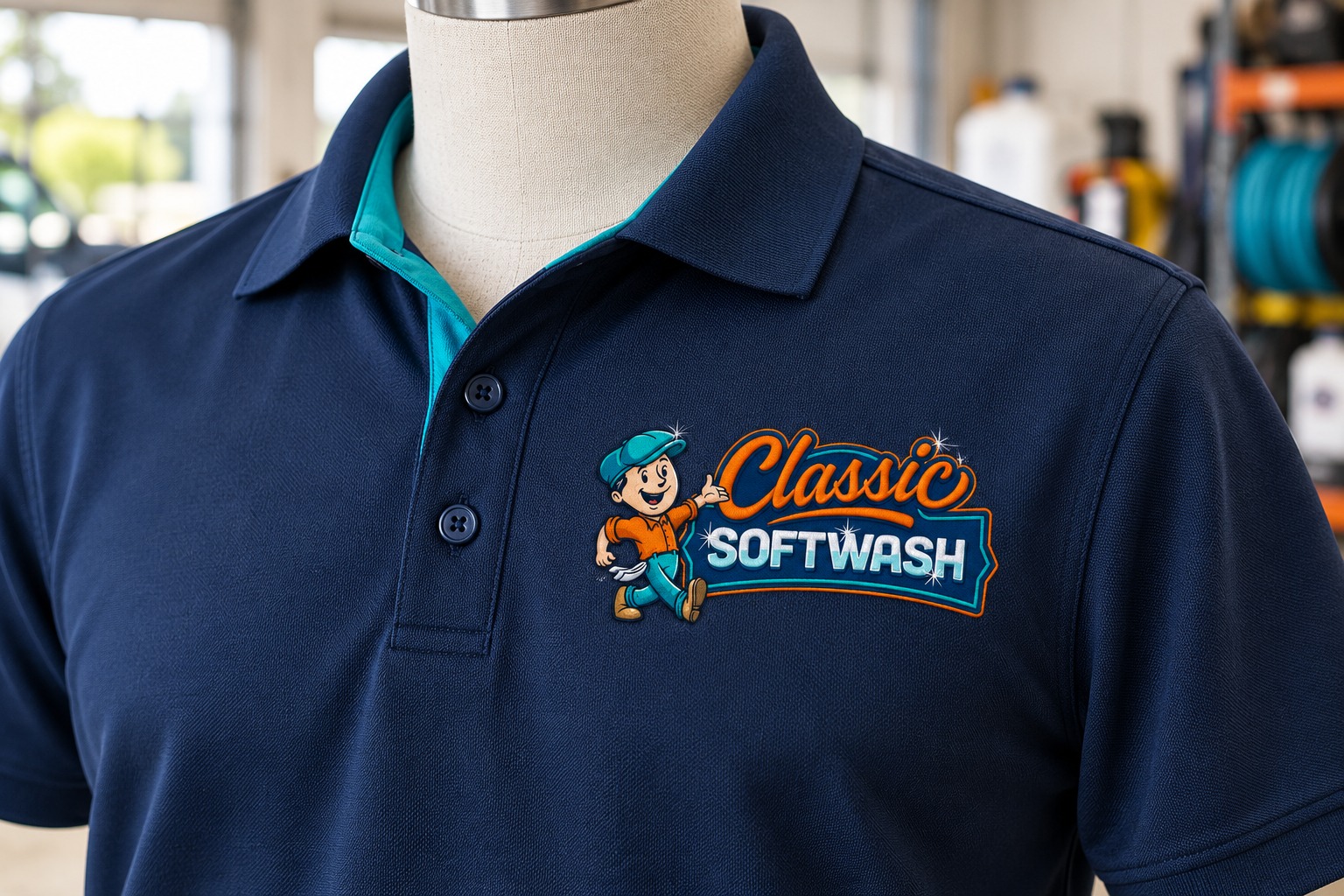 Classic Softwash polo brand mockup