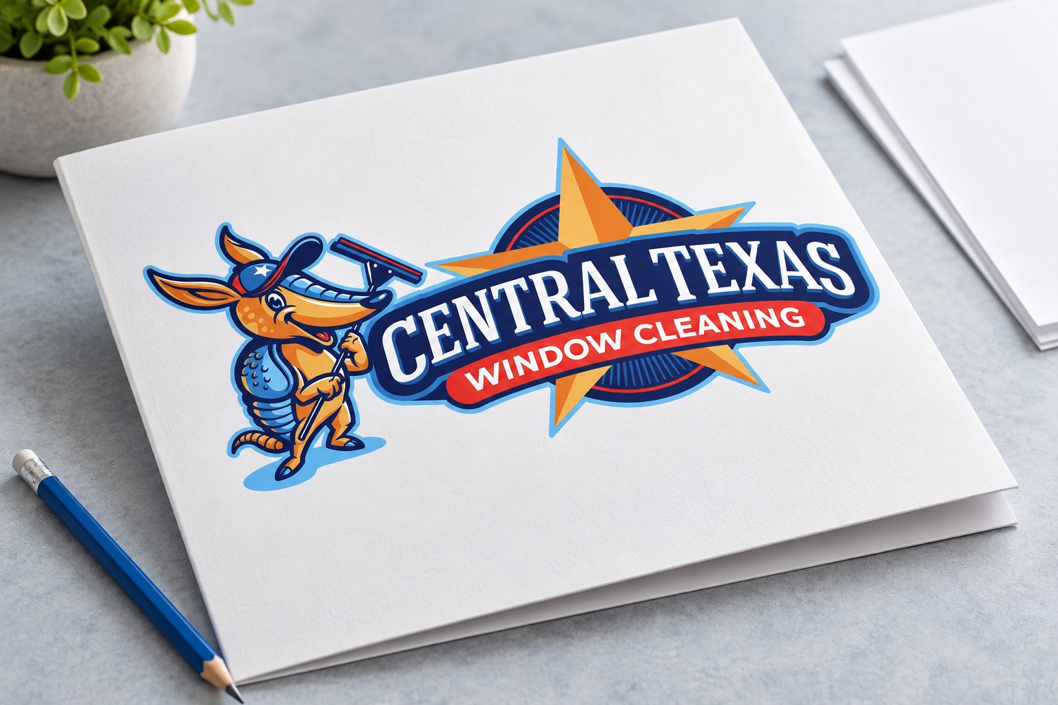 Central Texas Window Cleaning presentation folder mockup.