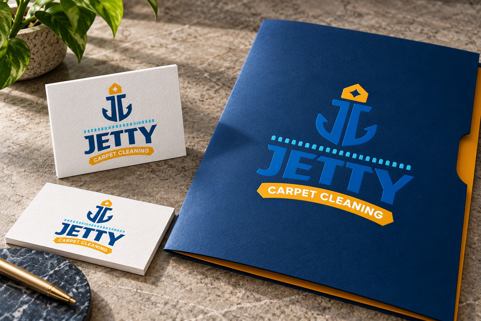 Jetty stationery and business cards mockup