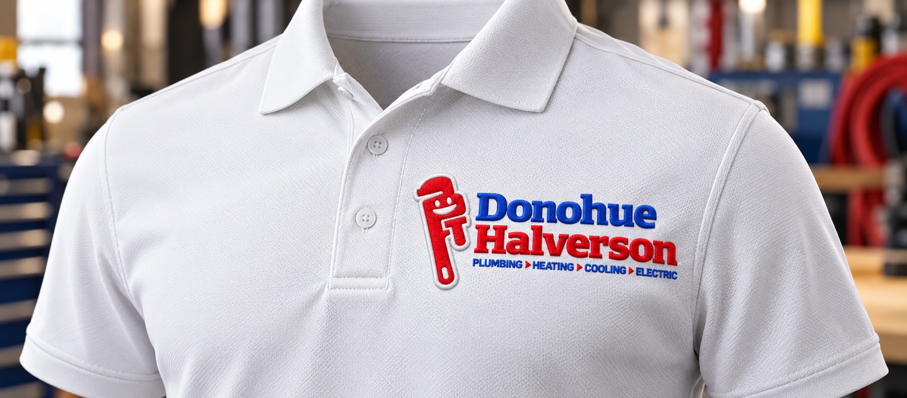 Donohue Halverson embroidered polo mockup