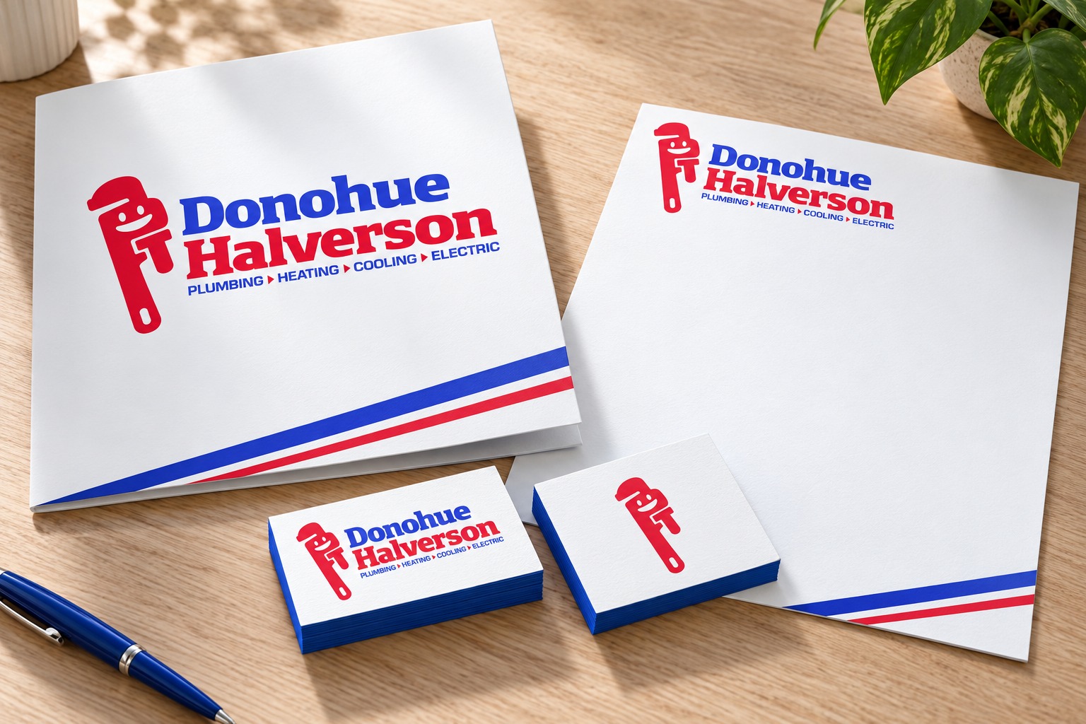 Donohue Halverson stationery brand mockup