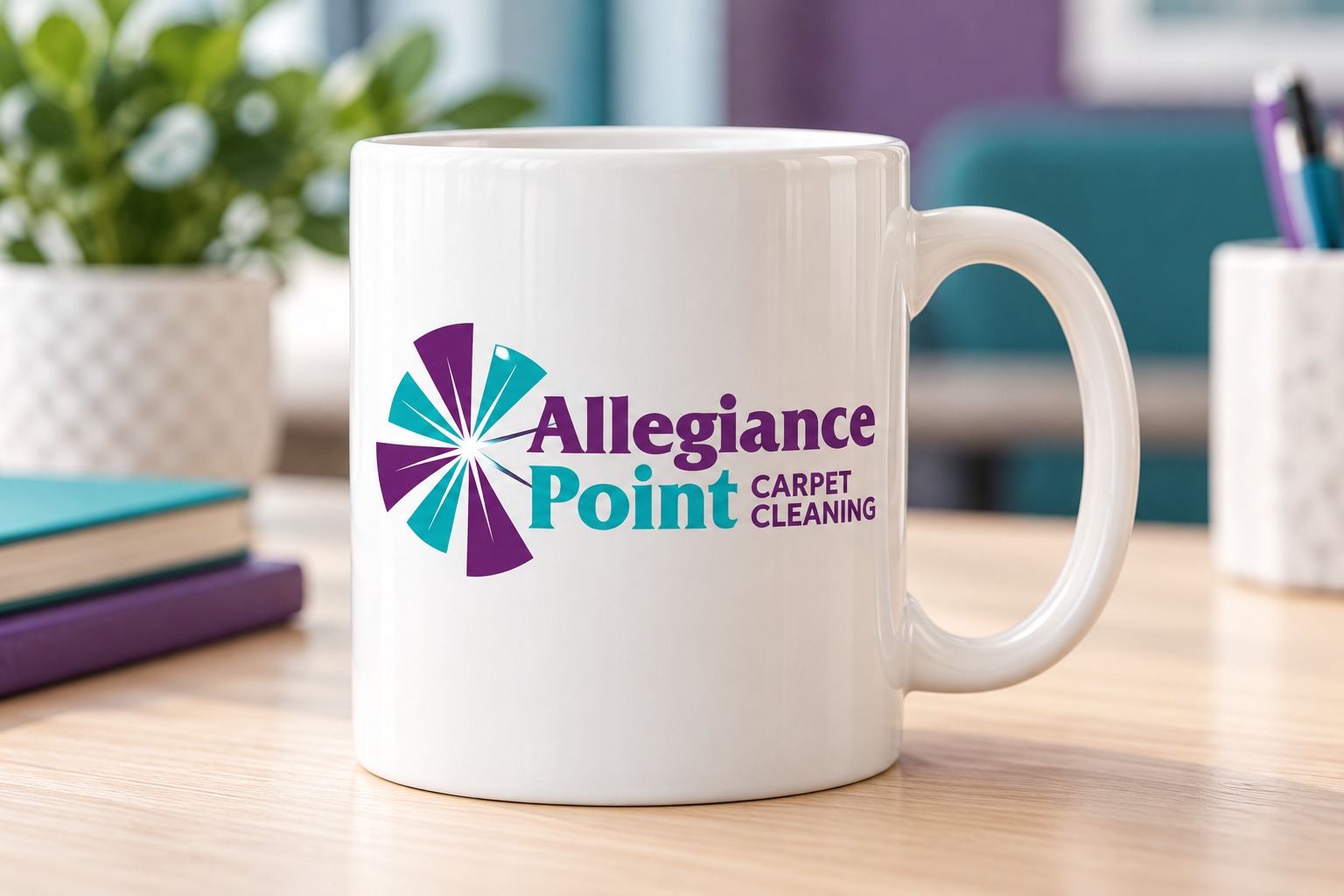 Allegiance Point Carpet Cleaning ceramic mug mockup.