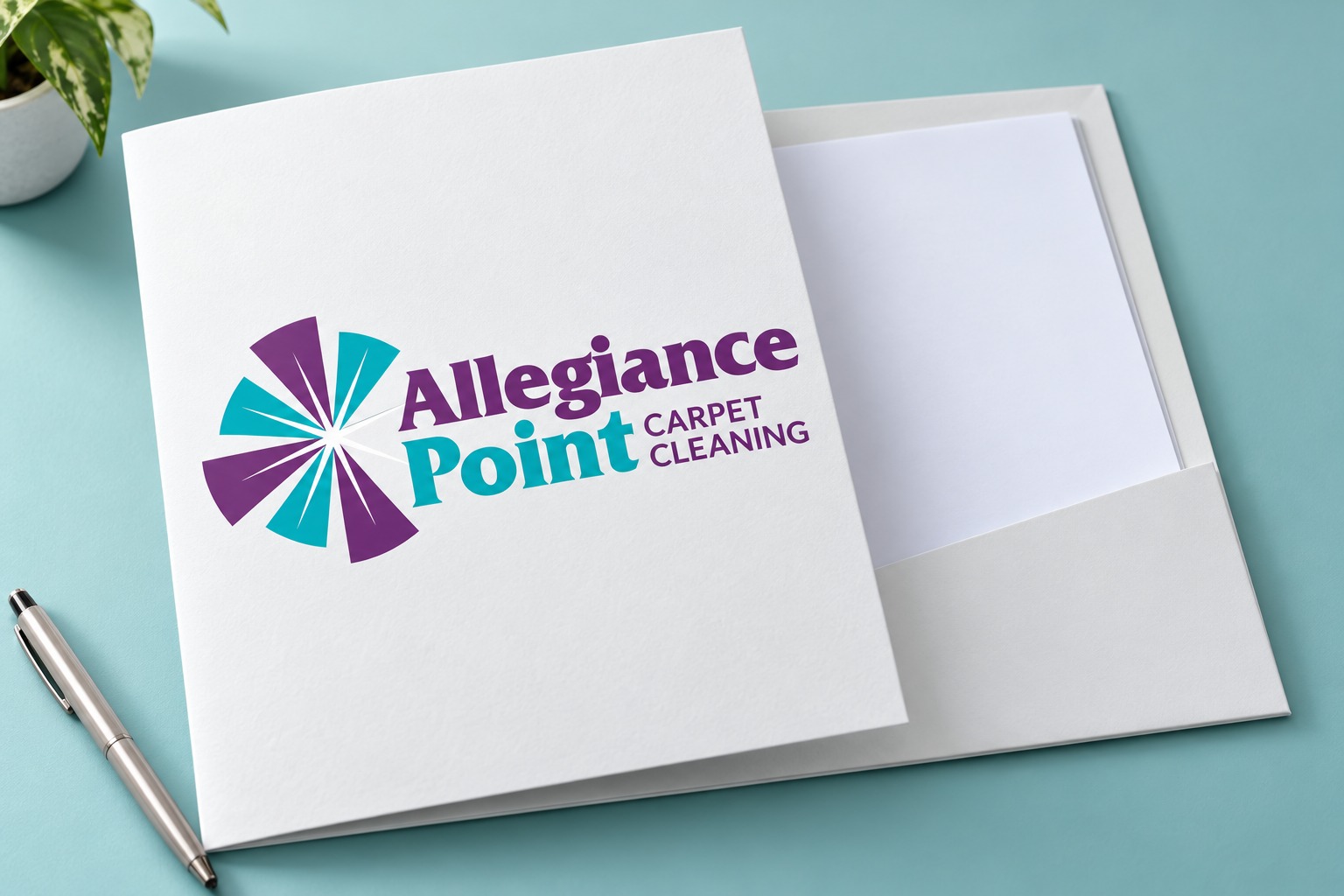 Allegiance Point Carpet Cleaning presentation folder mockup.