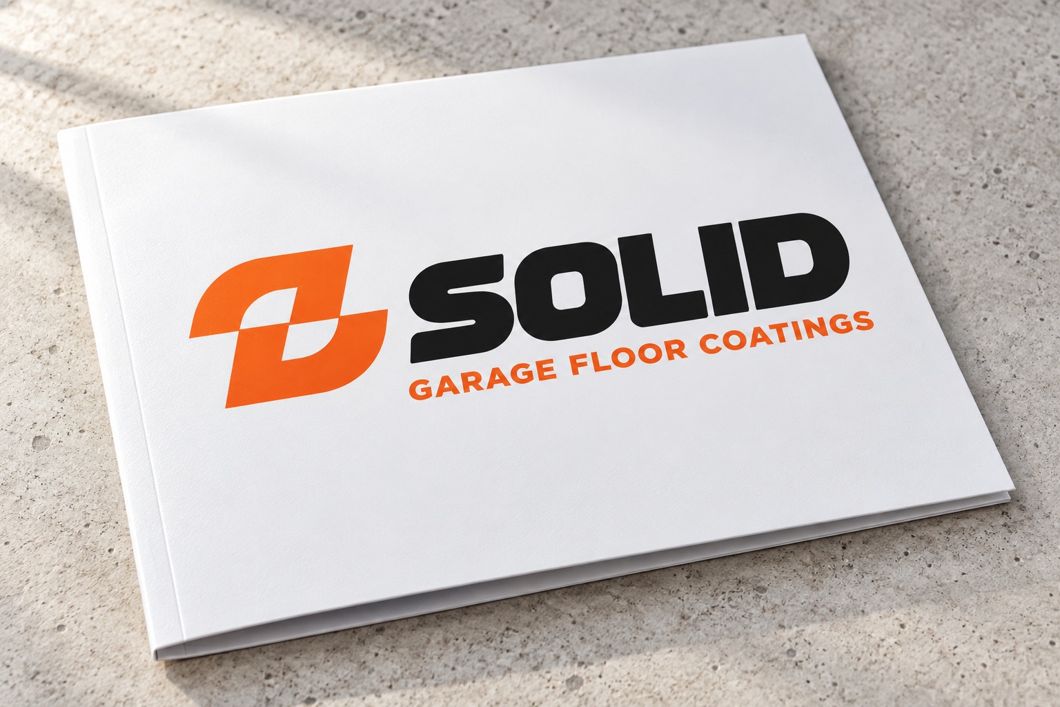 Solid Garage Floor Coatings presentation folder mockup.