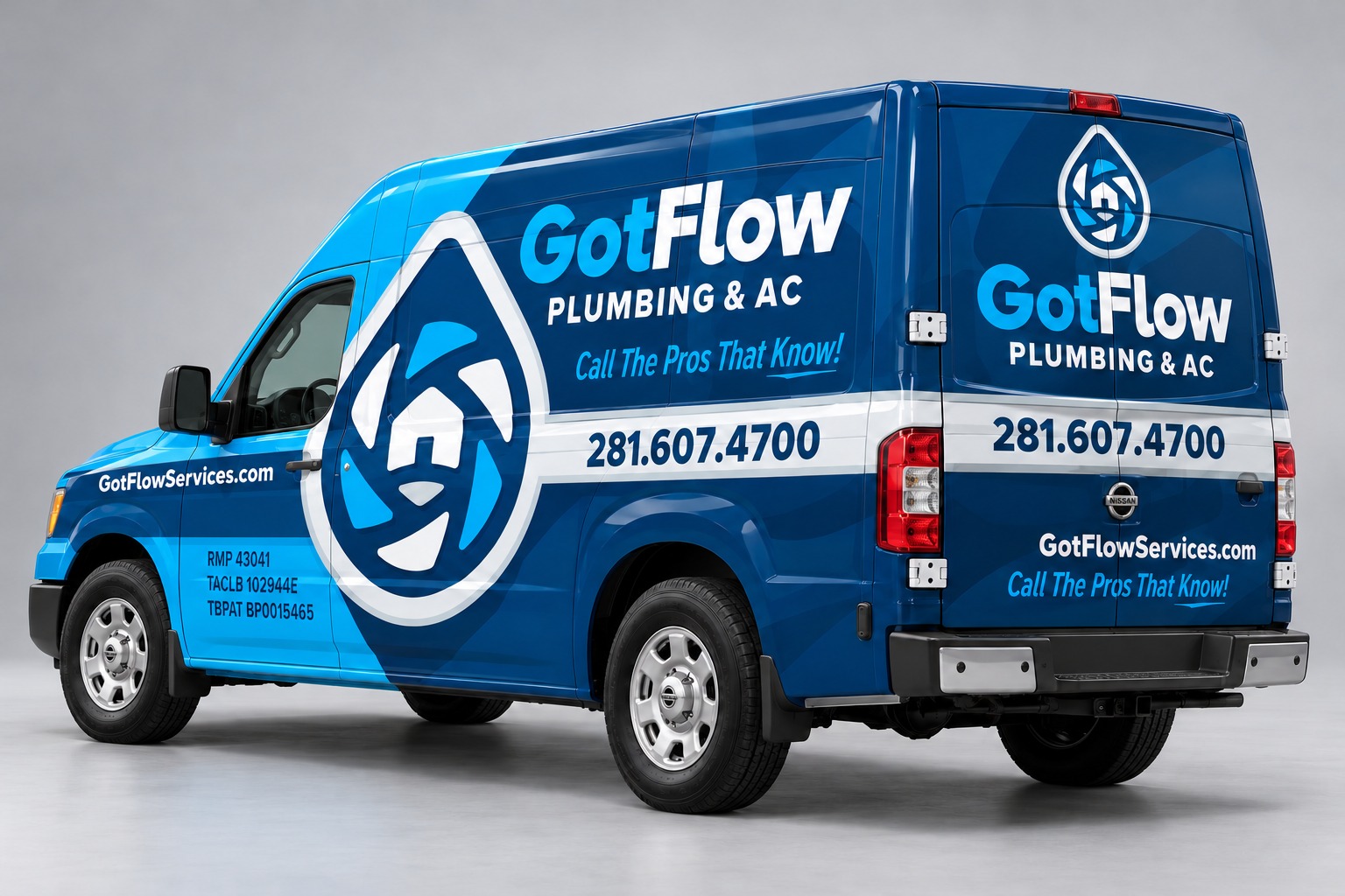 Got Flow photorealistic rear three-quarter vehicle wrap mockup