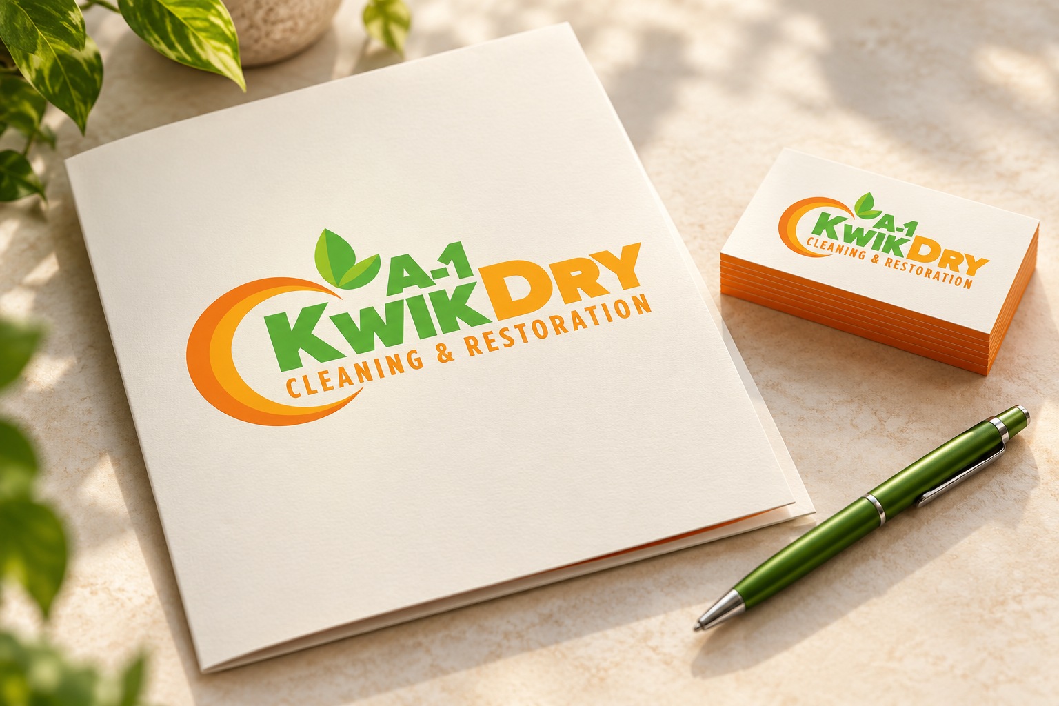 A-1 Kwik Dry stationery concept.