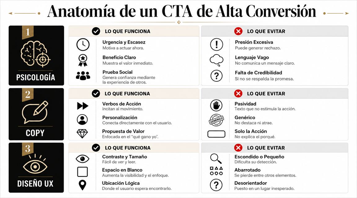 Anatomía de un CTA de alta conversión: Psicología, Copy y Diseño UX