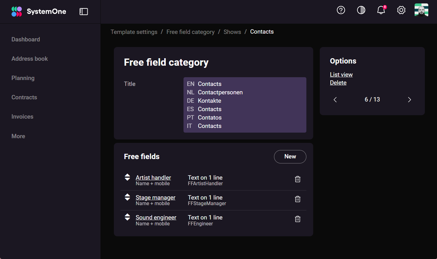 SystemOne free fields update