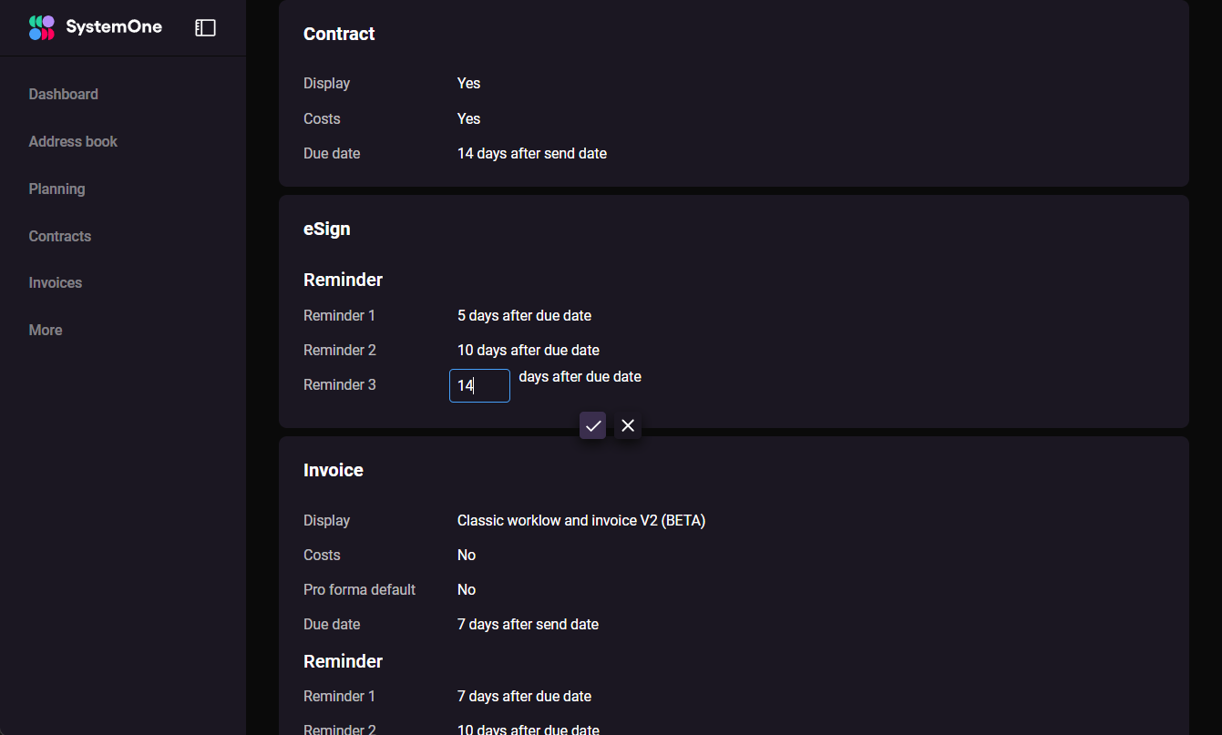 SystemOne follow-ups