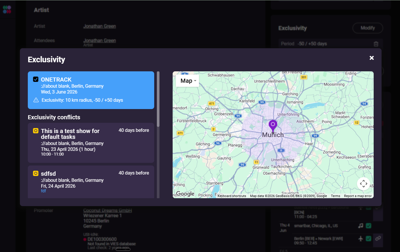 SystemOne Exclusivity radius map