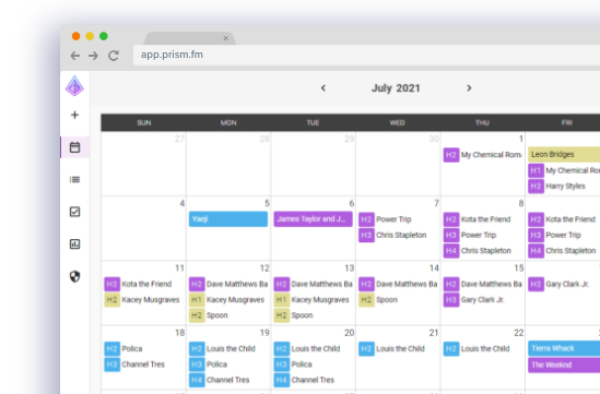 Prism booking