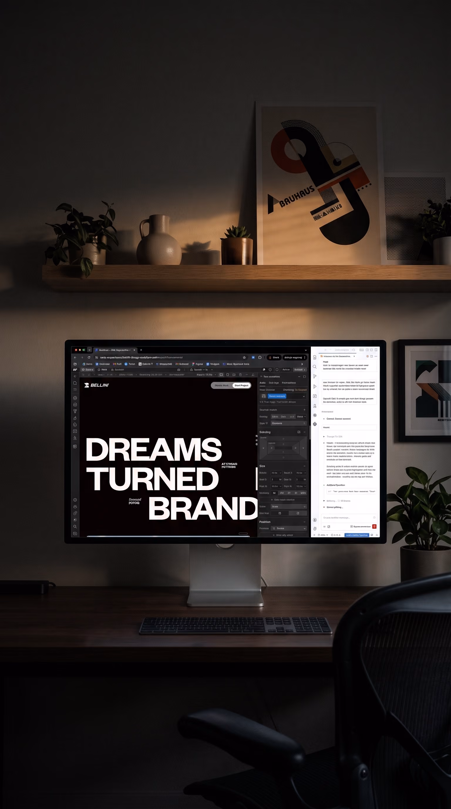 The founder at their workspace
