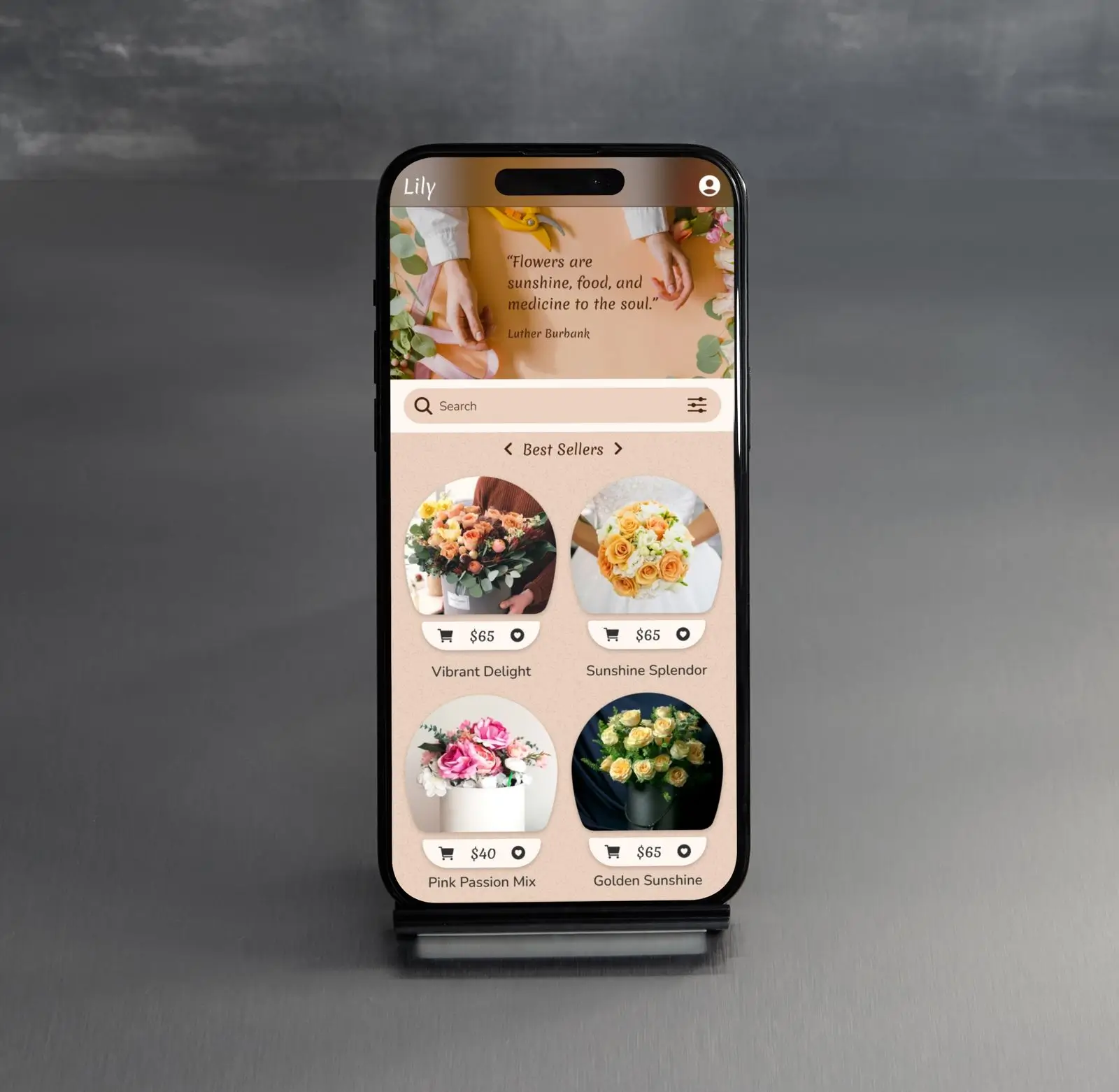 Lily's UI design (Mobile version)