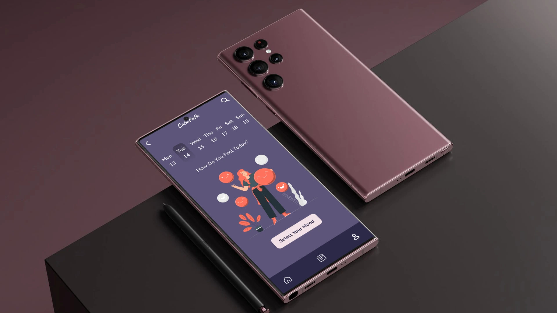 CalmPath's UI design (Mobile version)