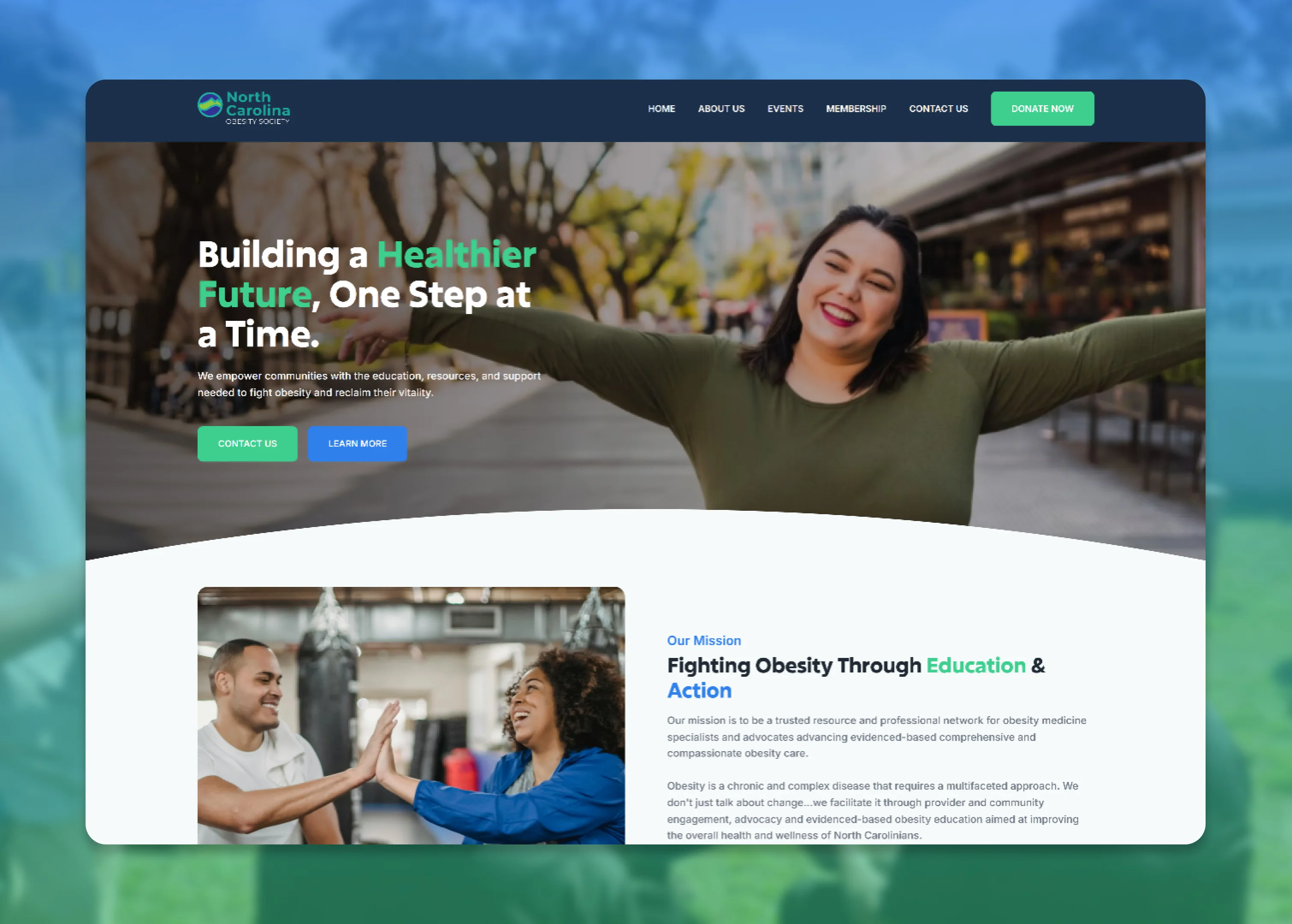 North Carolina Obesity Society nonprofit website design by Happiworks