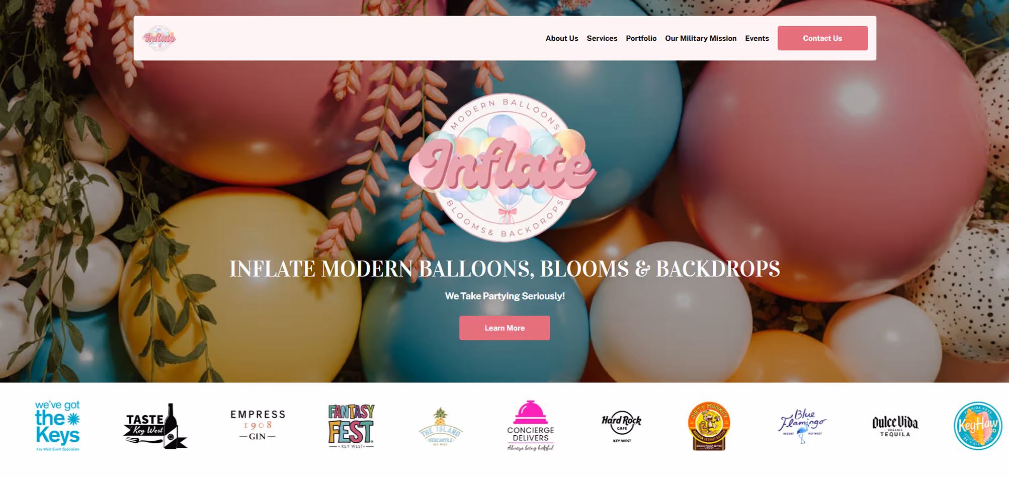 Inflate Modern Balloons, Blooms and Backdrops Event, Key West FL