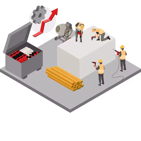 Illustration of employees working
