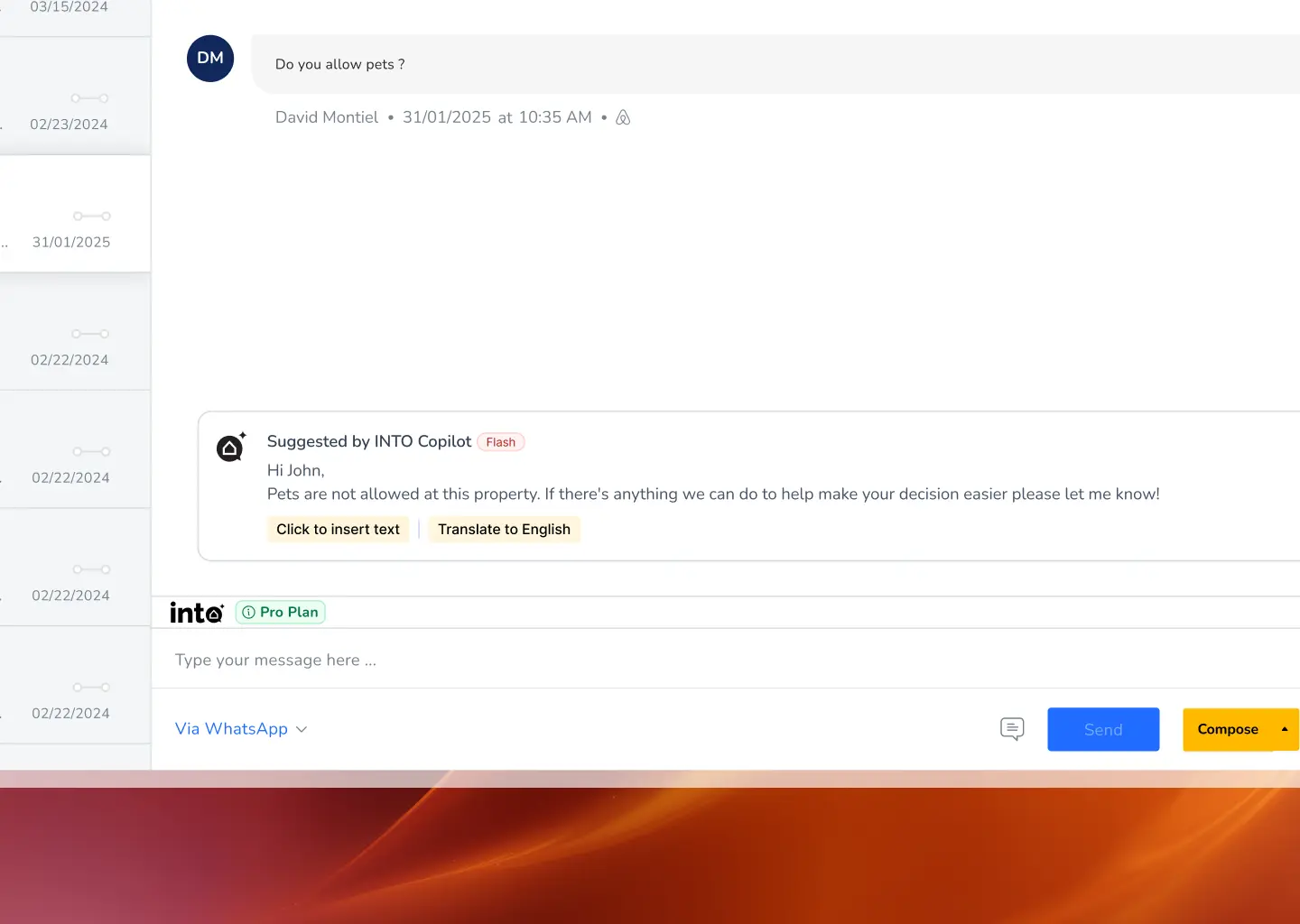 Demonstration of Copilot in Guesty