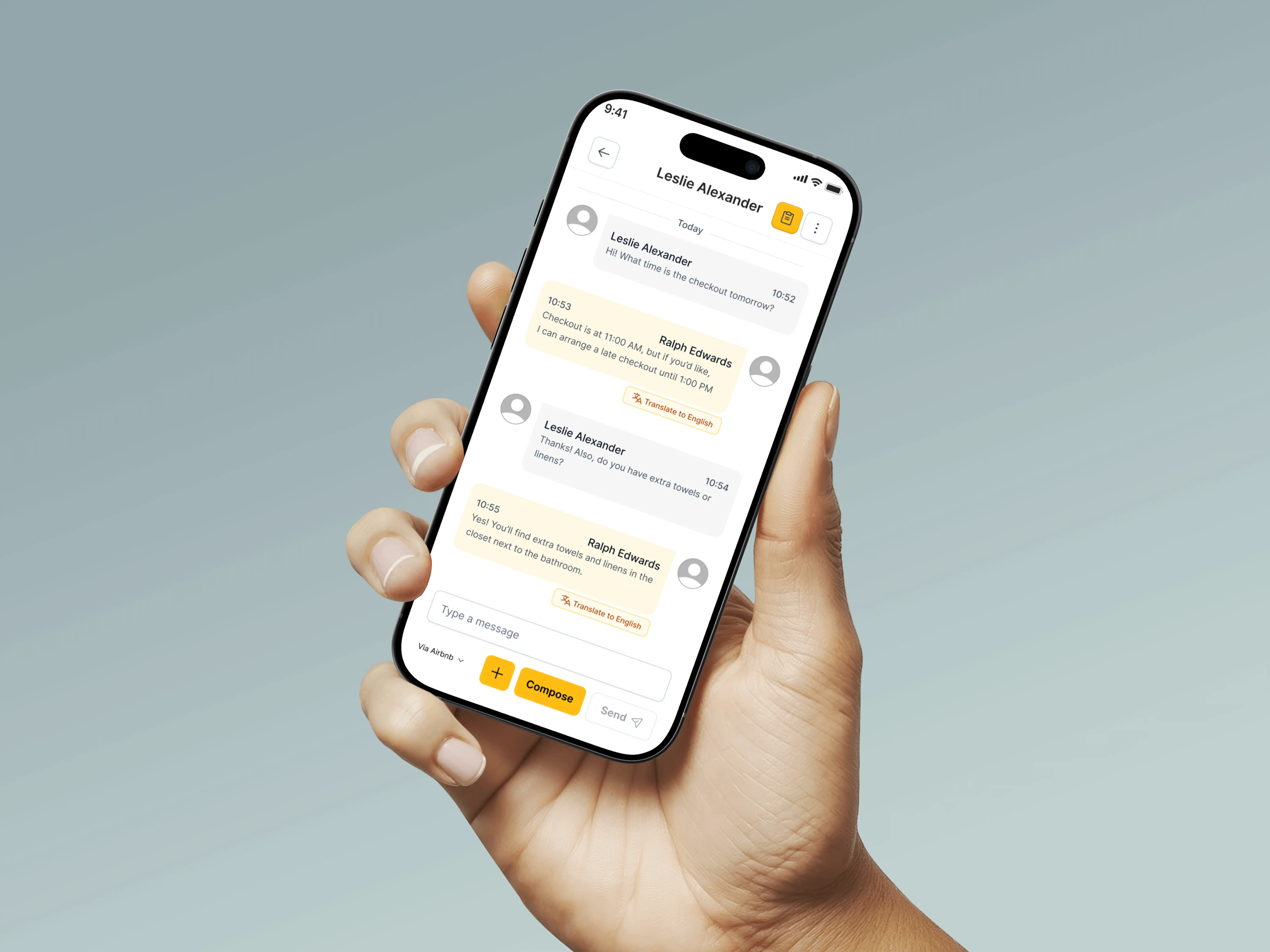 Phone in hand showing INTO Inbox