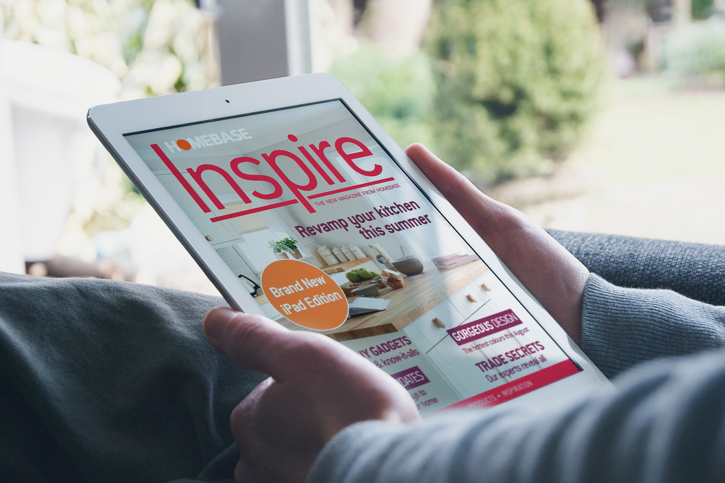 A digital magazine for Homebase on an iPad.