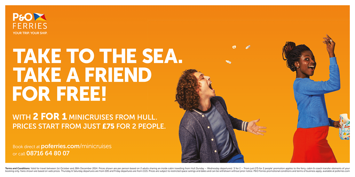 An advert for P&O Ferries.