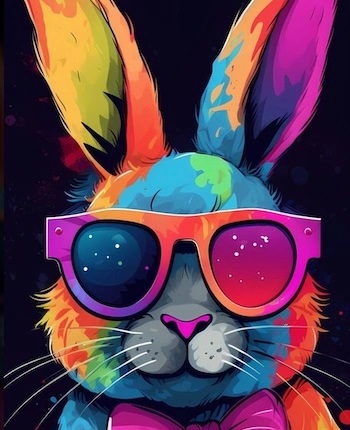 Retrato de Frida Kahlo en colores vibrantes creado durante la experiencia Frida Flúor en VI8RA (VIBRA) Madrid.