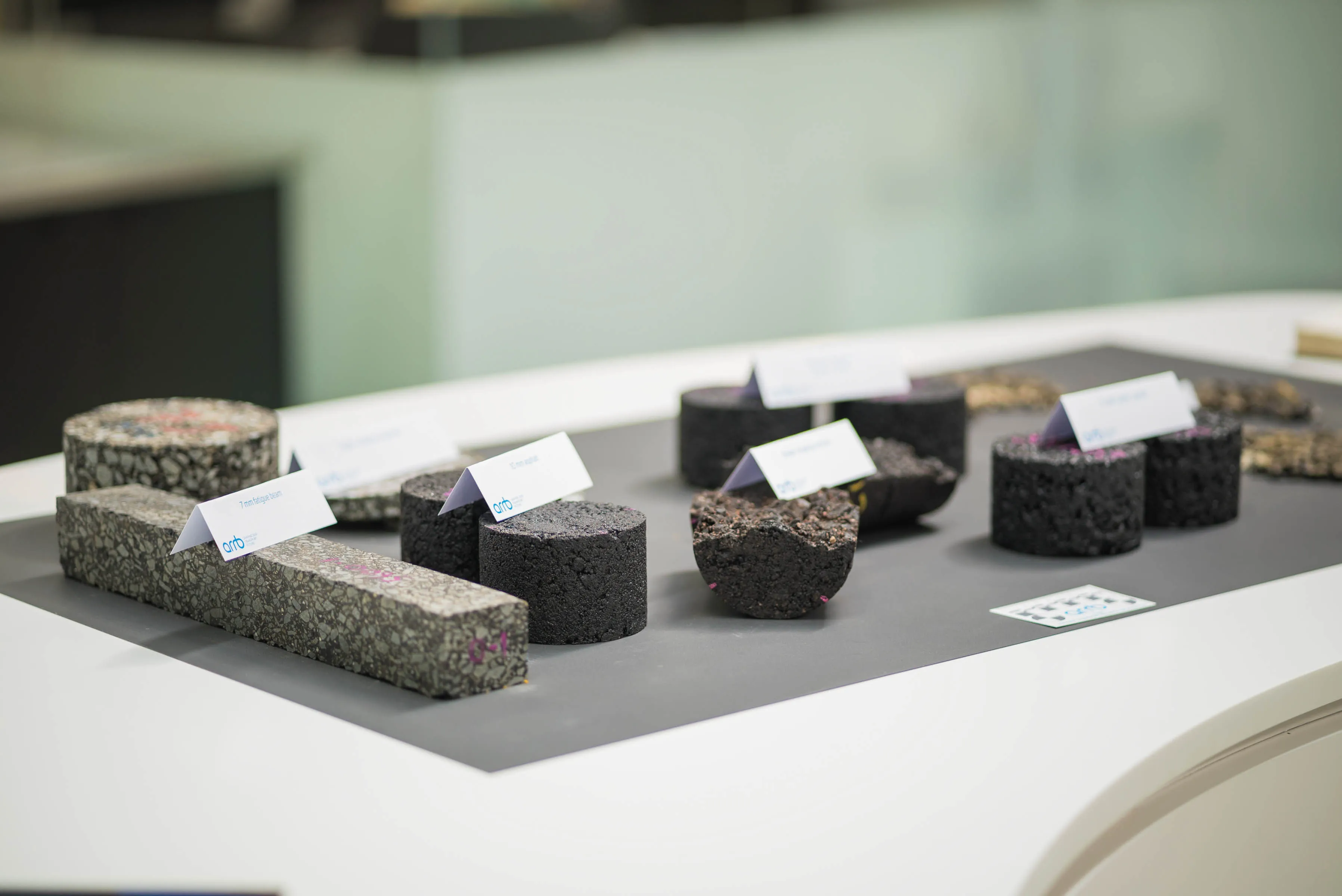 Close up of material samples in NTRO's laboratory.