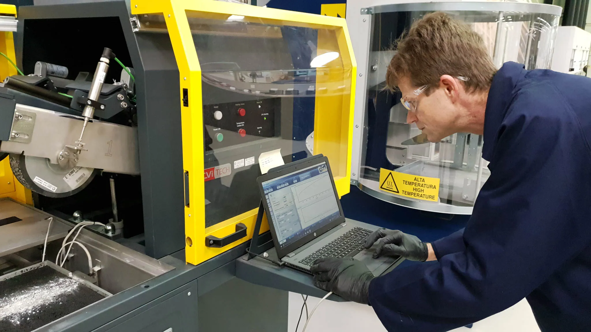 A person analysing materials at the NTRO laboratory.