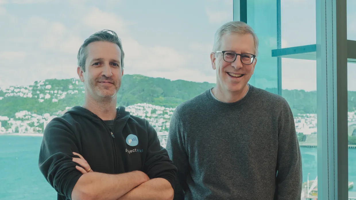 Matt and Mark of Projectworks in the Wellington office