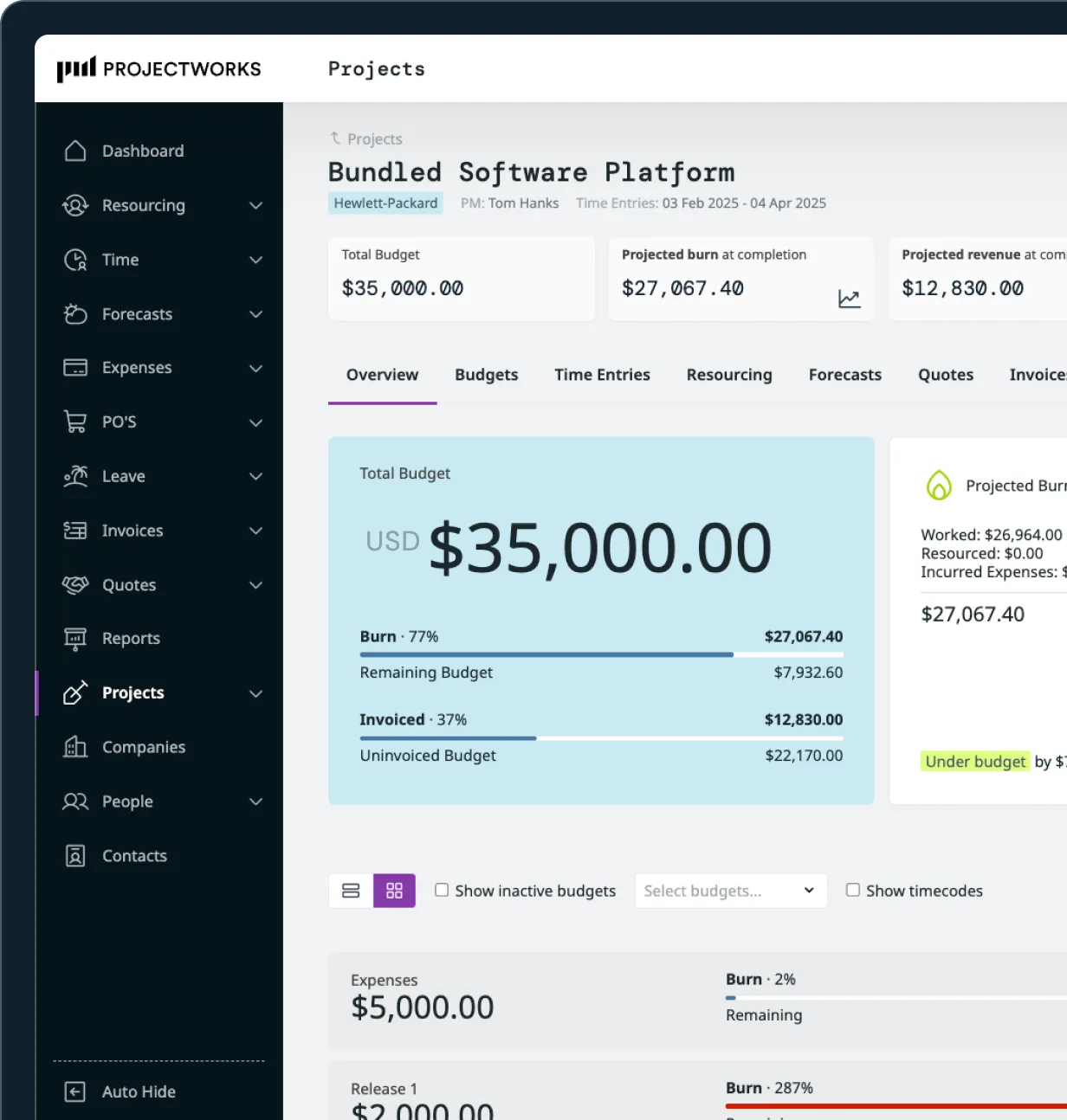 Project Financials UI